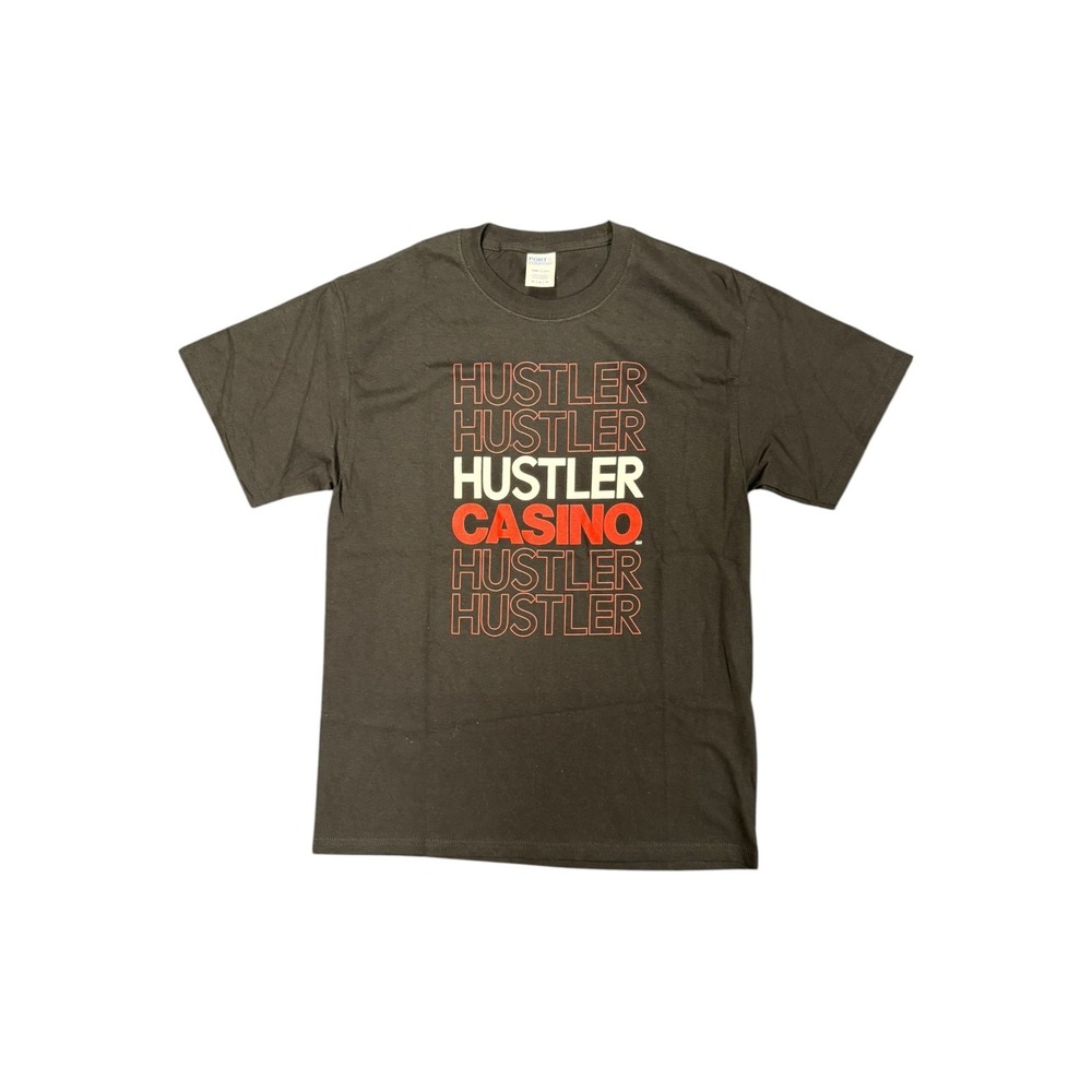 Hustler T-Shirt Men M Black LIKE_NEW Casino Los Angeles Logo Graphic Tee